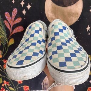 vans slip on checkered print